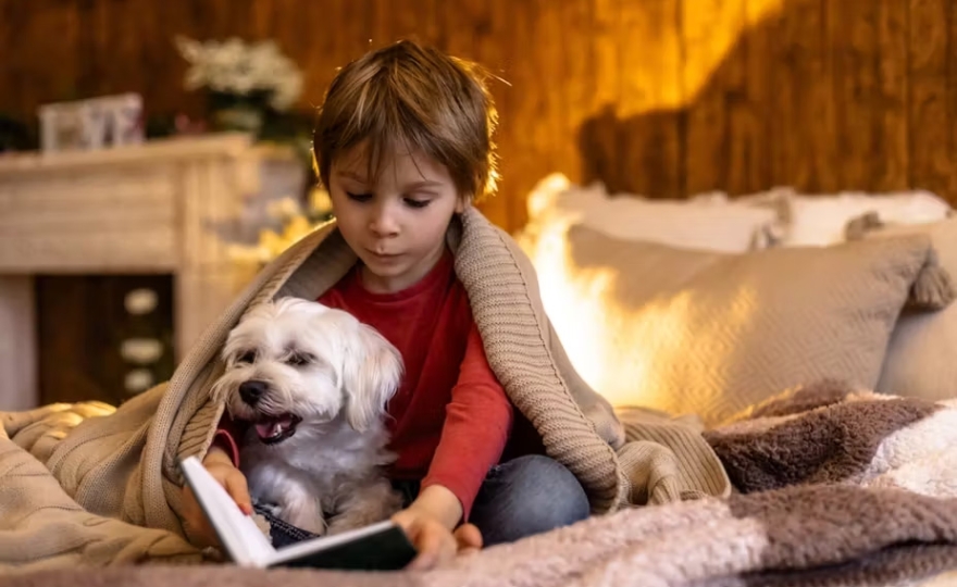 Confiance en soi : comment la présence d’un chien aide de jeunes lecteurs